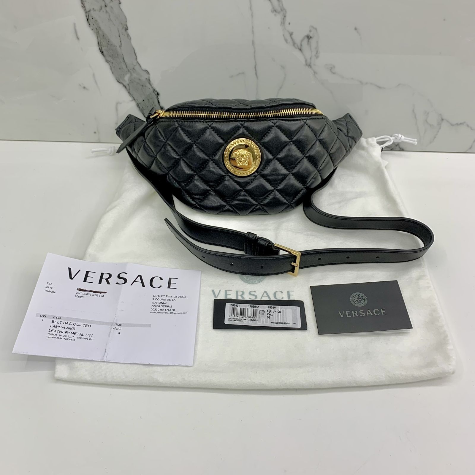 Versace quilted belt 2025 bag