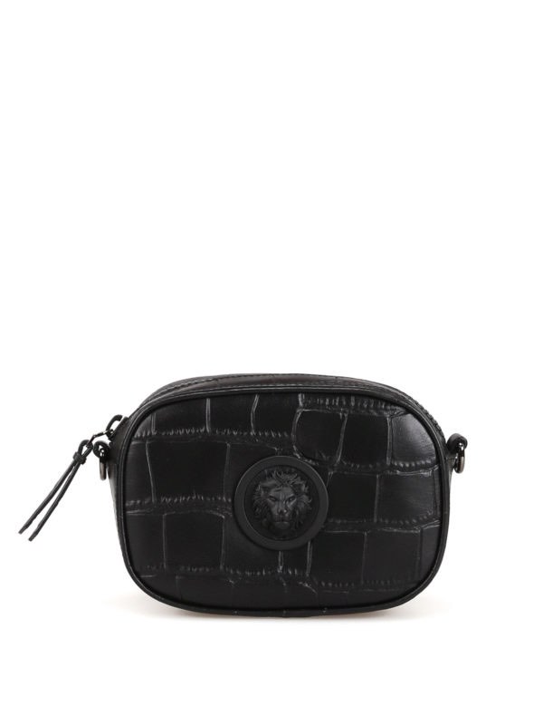 VERSACE Lion Head printed leather camera bag