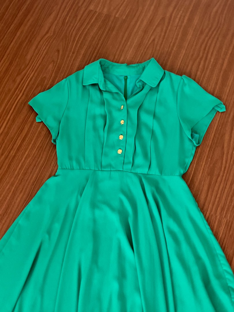 Vintage Green Dress-Bust 34
