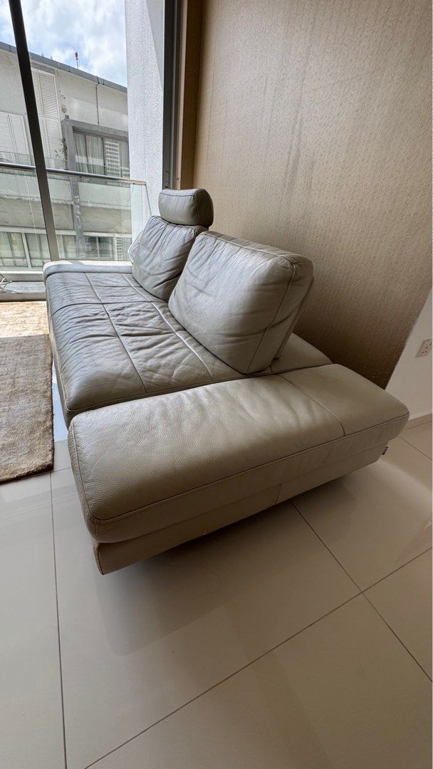 Used leather sofa bed top