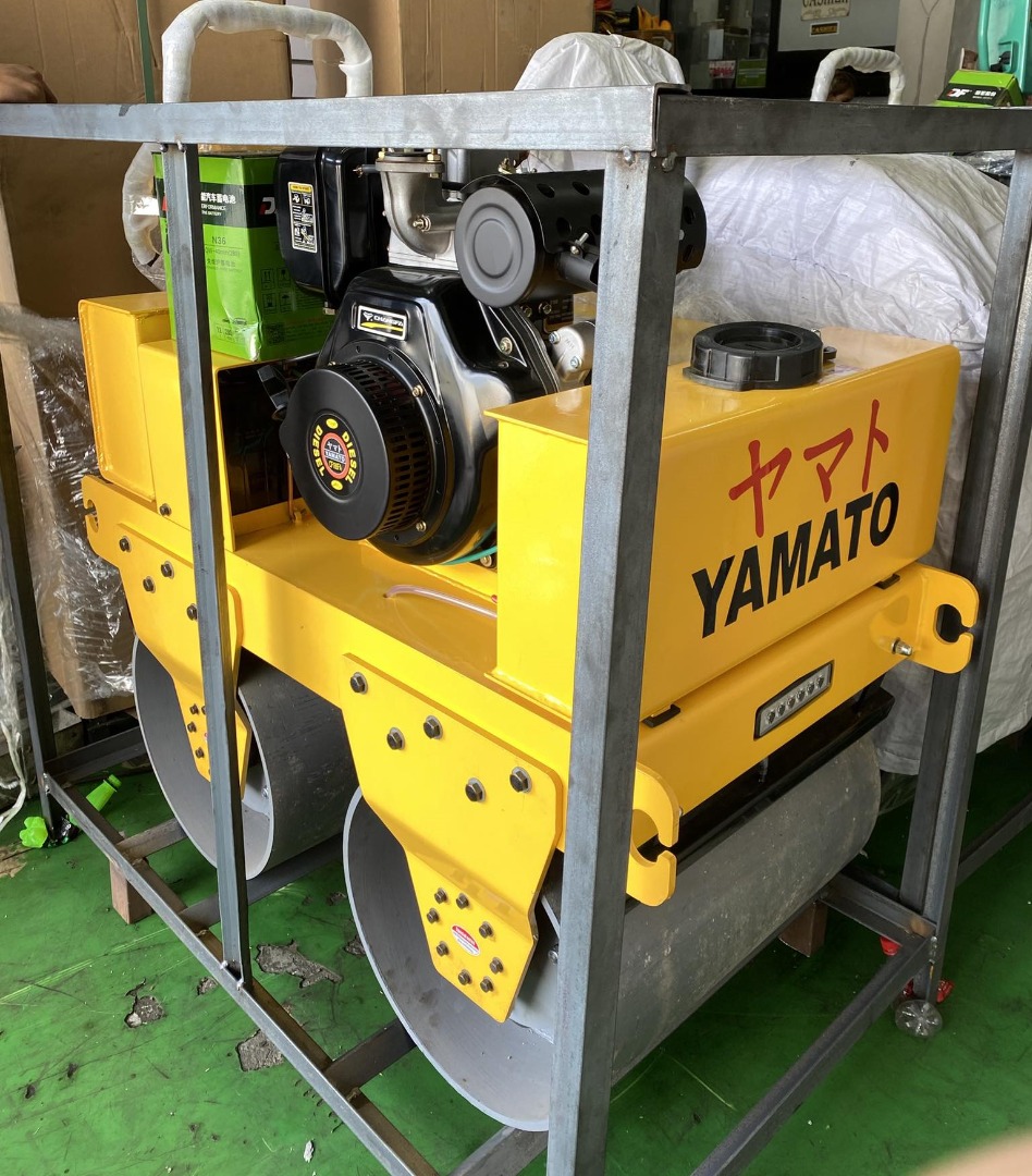 Yamato Walk Behind VIBRATORY ROLLER MINI PISON DOUBLE DRUM 600KG ...