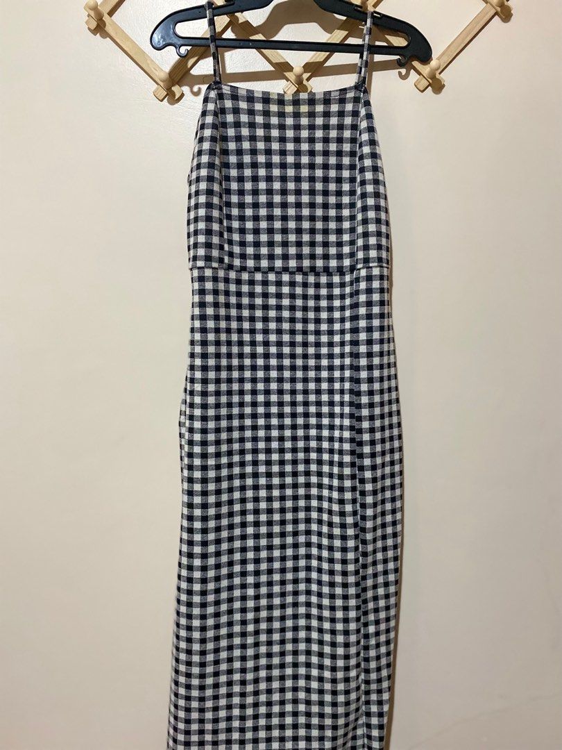 Zara Gingham Midi Dress, Women's Fashion, Dresses & Sets, Dresses on  Carousell