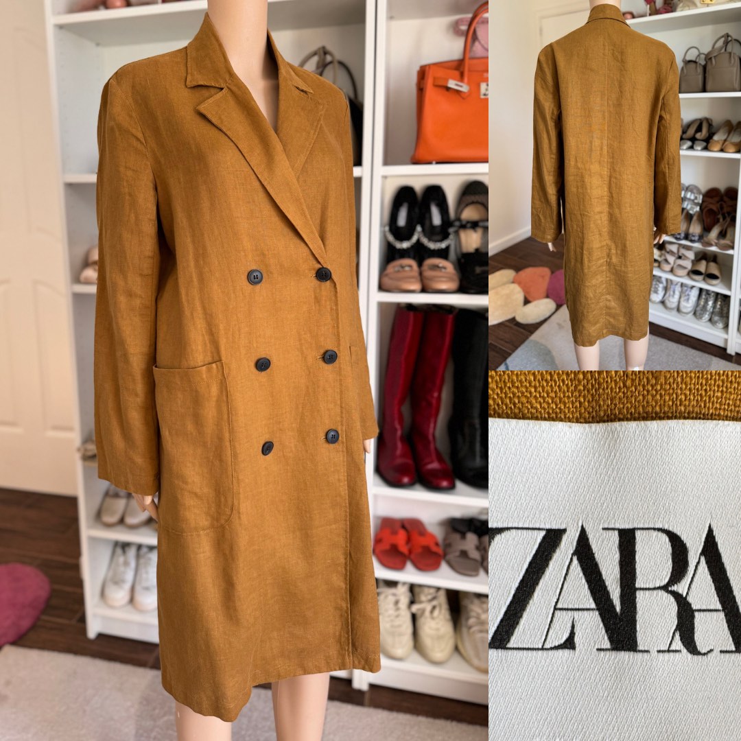 Zara linen coat dress Women s Fashion Coats Jackets and Outerwear on Carousell