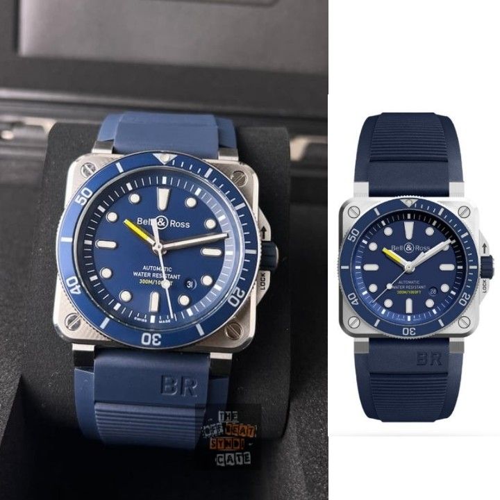 100 Original Bell Ross BR 03 92 Diver Automatic Men s Watch BR 0392 D BU ST SRB Ready stock