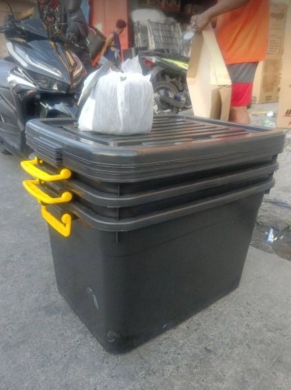 143L STORAGE BLACK BOXES - To New Manila QC (Category: Storage Boxes & Baskets) located in Quezon City. Submitted by uno_store (Listing ID 1287005278, Image 1). Description: ‼️ ‼️ GRAND DEALS - SALE SALE ‼️ ‼️ ✅ 💯 % Durable ✅ always new stocks ✅ always available B I G ✅ D I S C O U N T ✅ F O R ✅ B U L K ✅ O R D E R S ‼️ ‼️ Open for wholesale/Suppliers/Dealers/Distributors ‼️ ‼️ ✅ Proof of Delivery 3 boxes 143L storage boxes BIG BIG black SOLD SO