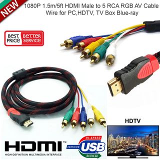 Hdmi To Rca Adapter Buy HDMI To 5 RCA RGB Audio Video Stereo AV Component Card Adaptor Cable 1.5m Online At Low Prices In India Av Cable - Foto 8
