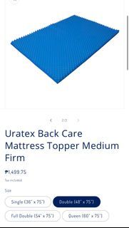 2 bed mattress topper back care from uratex