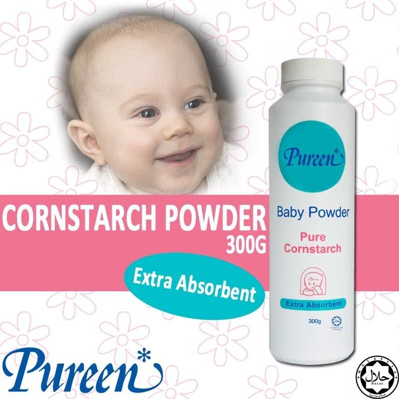 2x PUREEN Baby Powder Pure Cornstarch 300g Babies Kids Bathing