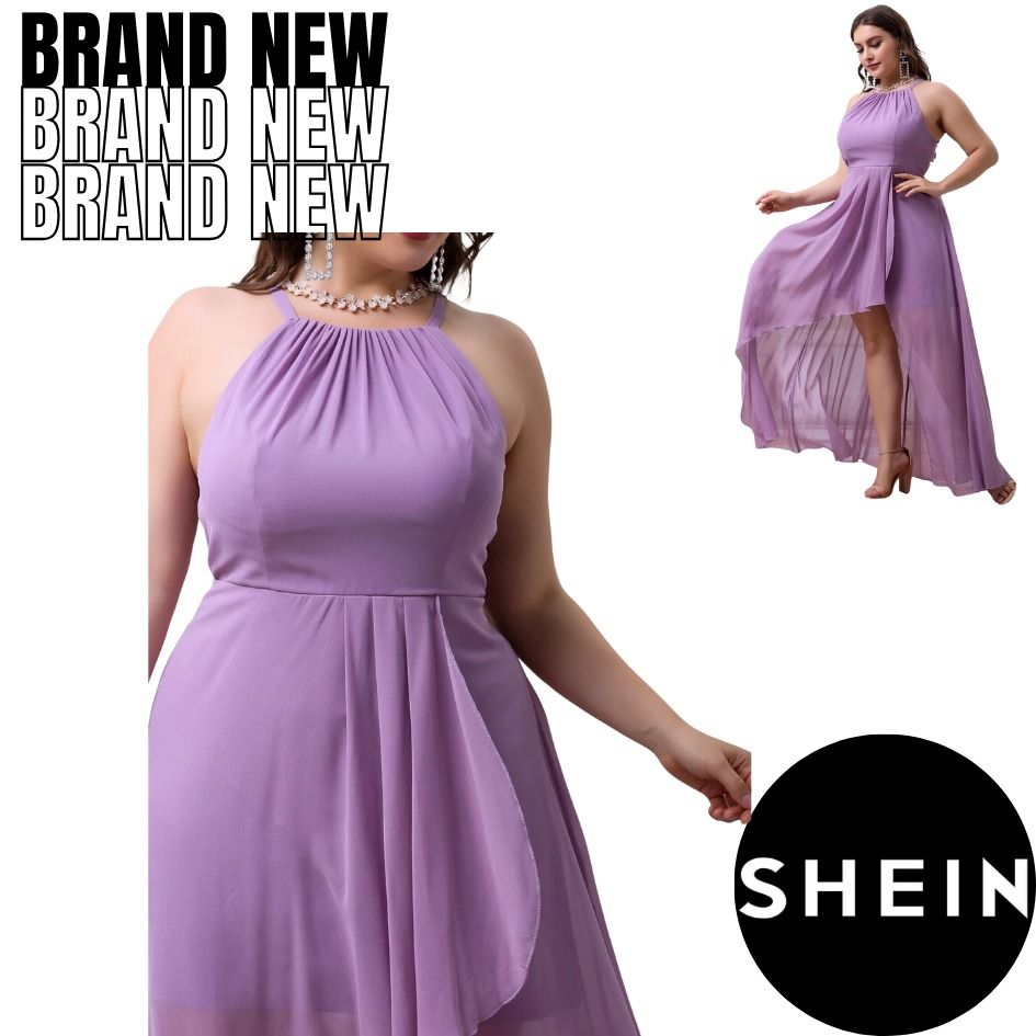 3XL Brand New SHEIN Belle Plus Lilac Purple Chiffon Wrap Halter
