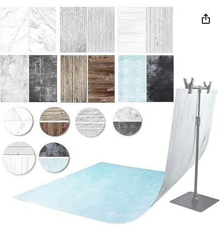 6 Pcs 12 Patterns Double Sided Photography Background Paper,22X35 in 2 ...