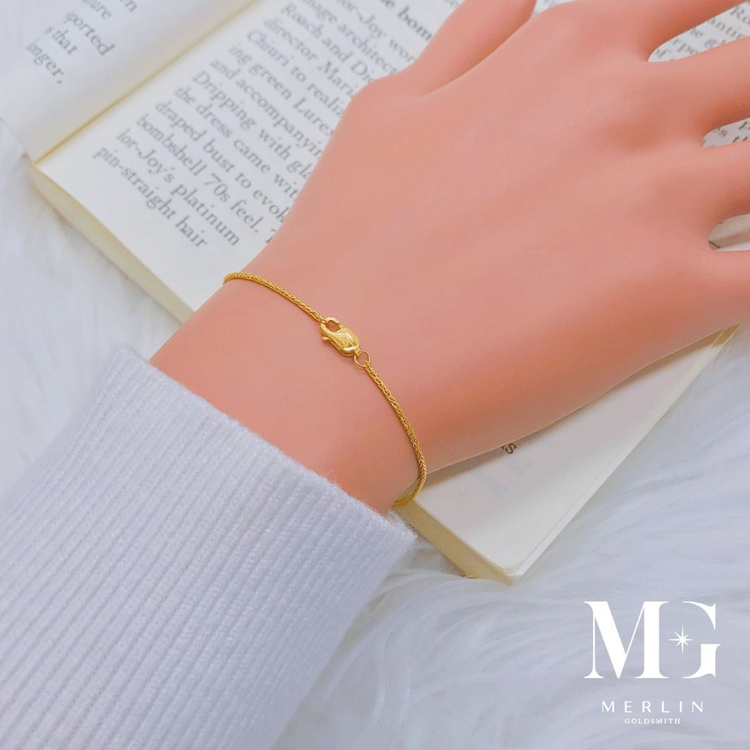 Gold wheat chain bracelet on sale