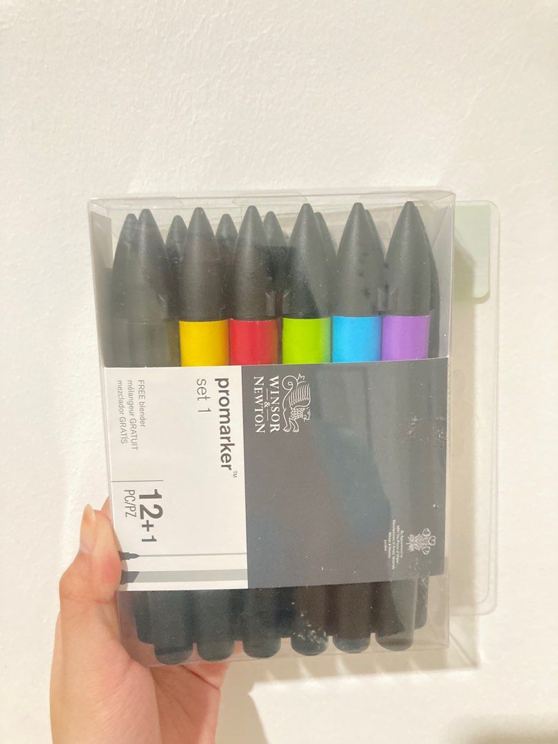 Winsor and Newton promarker set 1 (12+1), Hobbies & Toys, Stationary &  Craft, Craft Supplies & Tools on Carousell