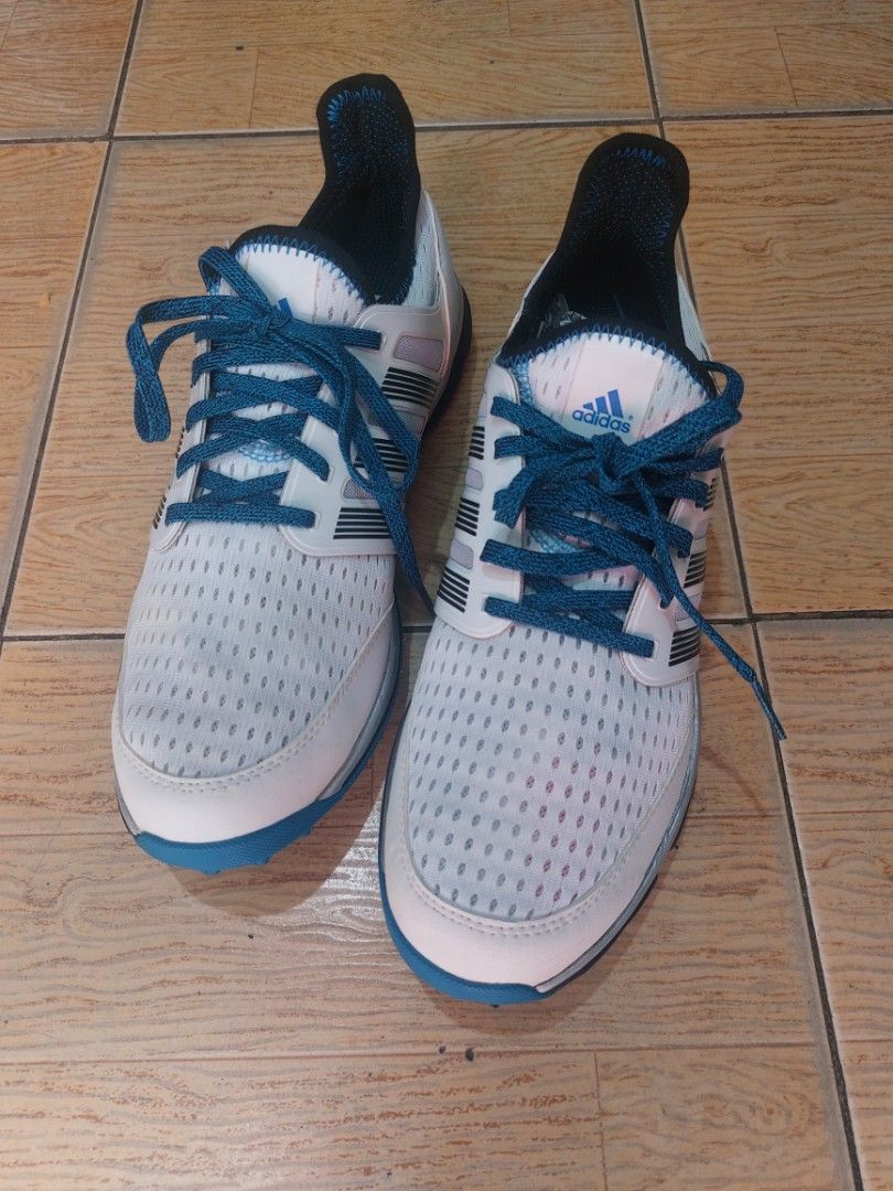 Men's adidas climacool white black bright blue golf shoes clearance