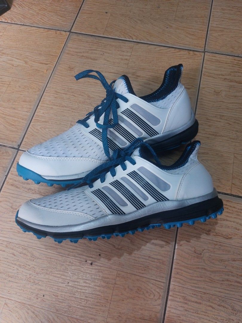 Men's adidas climacool white black bright blue golf shoes clearance