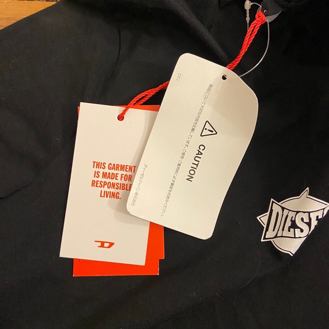 Authentic DIESEL logo black tee, Women's Fashion, Tops, Shirts on Carousell