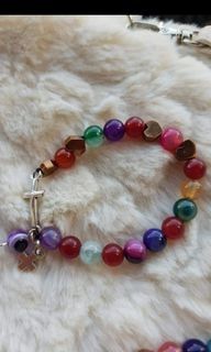 Baby agate stone with evil eye healing & protection baby rosary bracelet