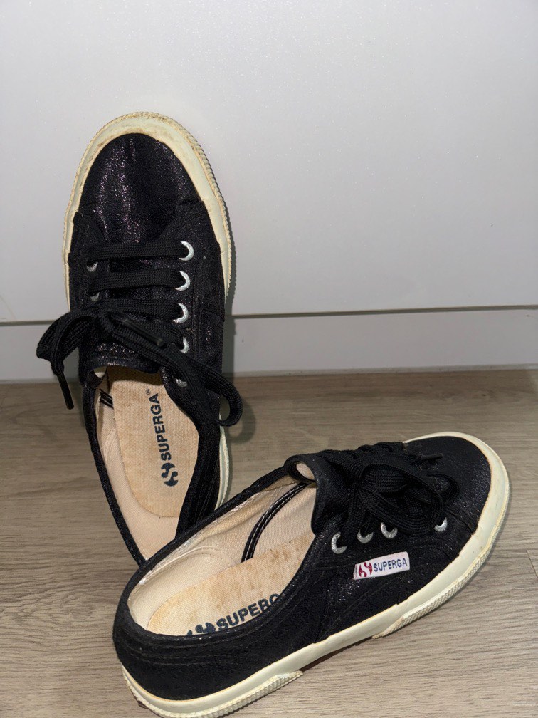 Superga black glitter sale