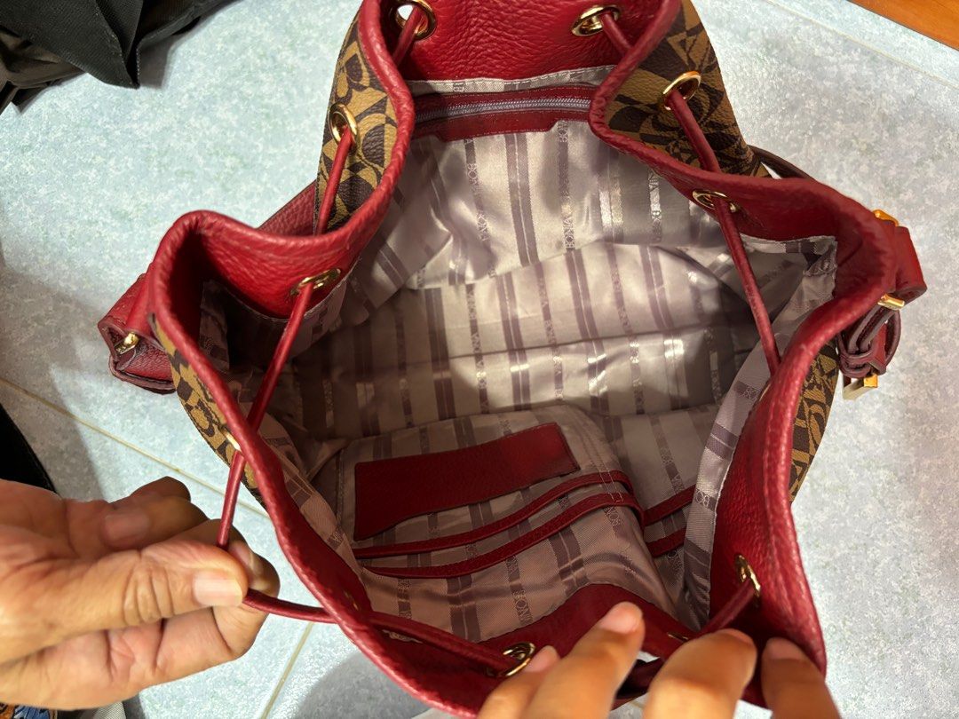 Bonia Monogram Bucket Bag, Luxury, Bags Wallets on Carousell