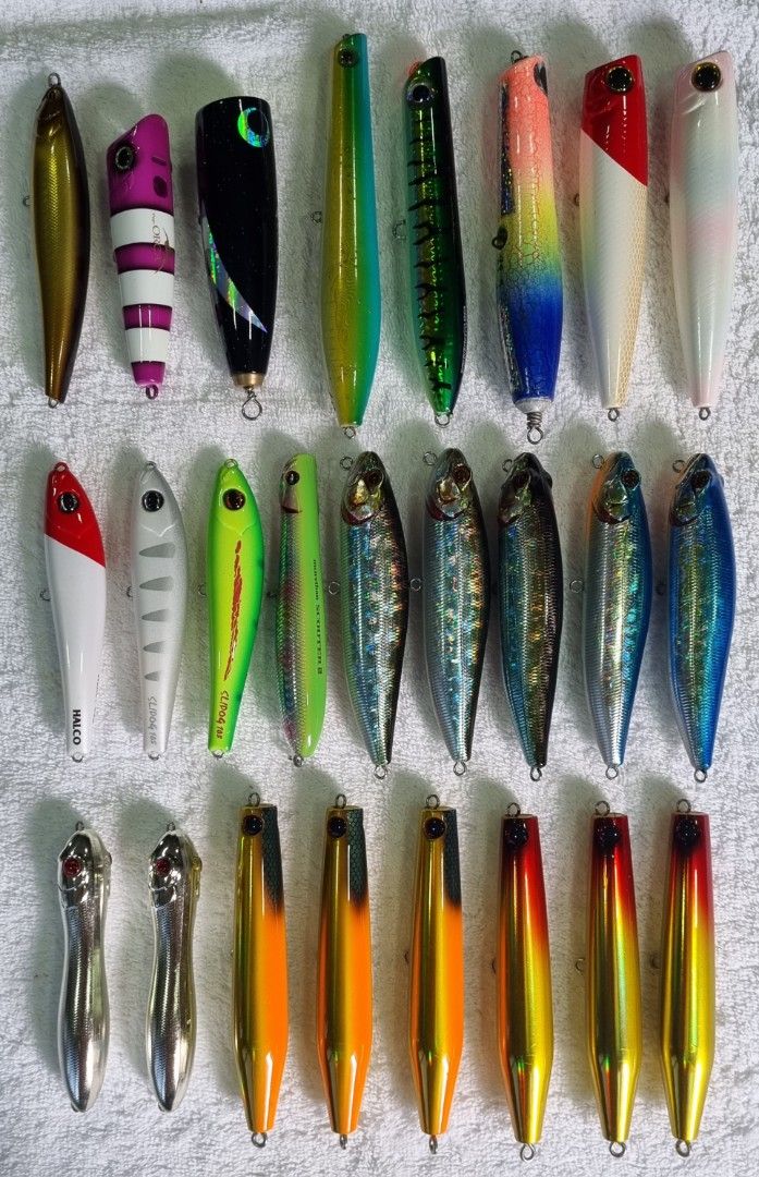BOX OF 25PCS ASSORTED LURES FROM VARIOUS BRANDS., Sports Equipment, Fishing  on Carousell