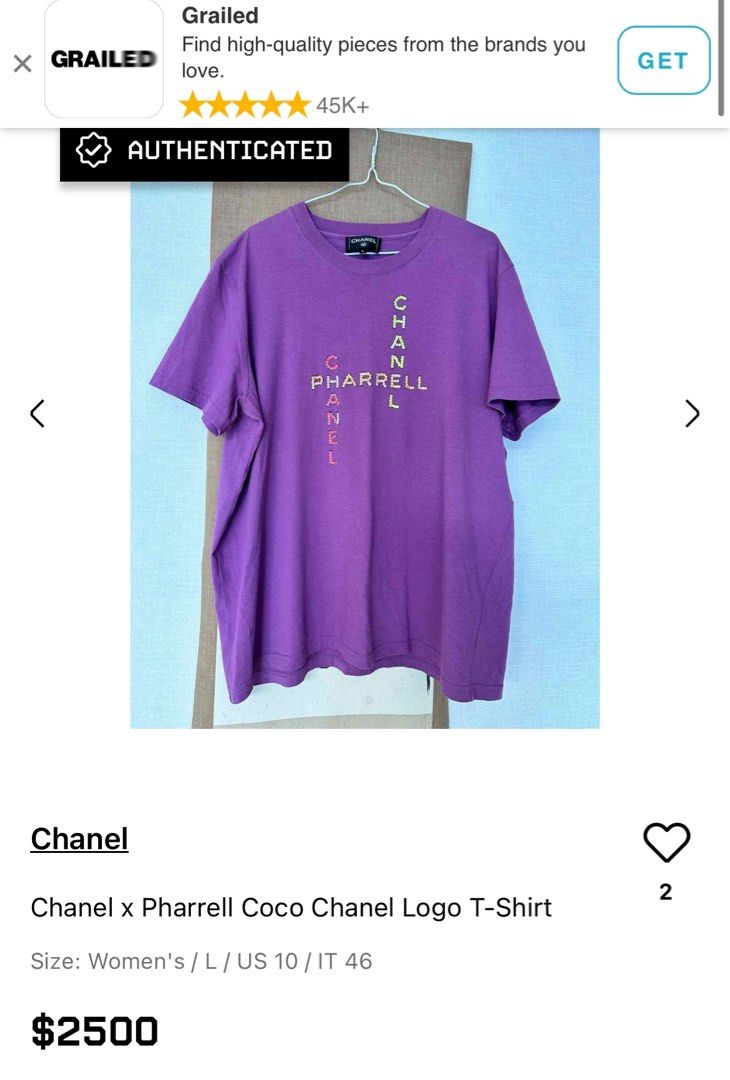 Chanel x Pharrell Coco Chanel Logo T Shirt Luxury Apparel on