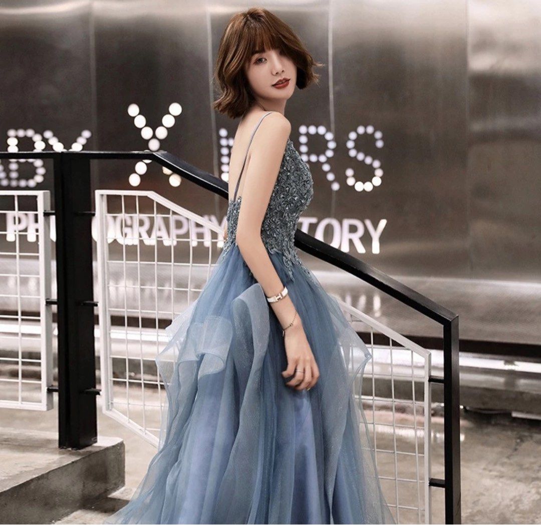 cinderella blue princess gown prom dress evening gown Women s