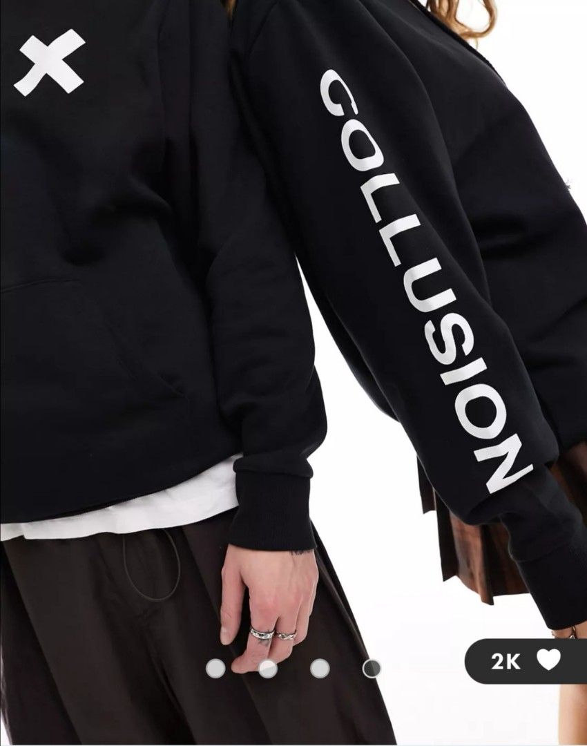 Collusion black hoodie clearance