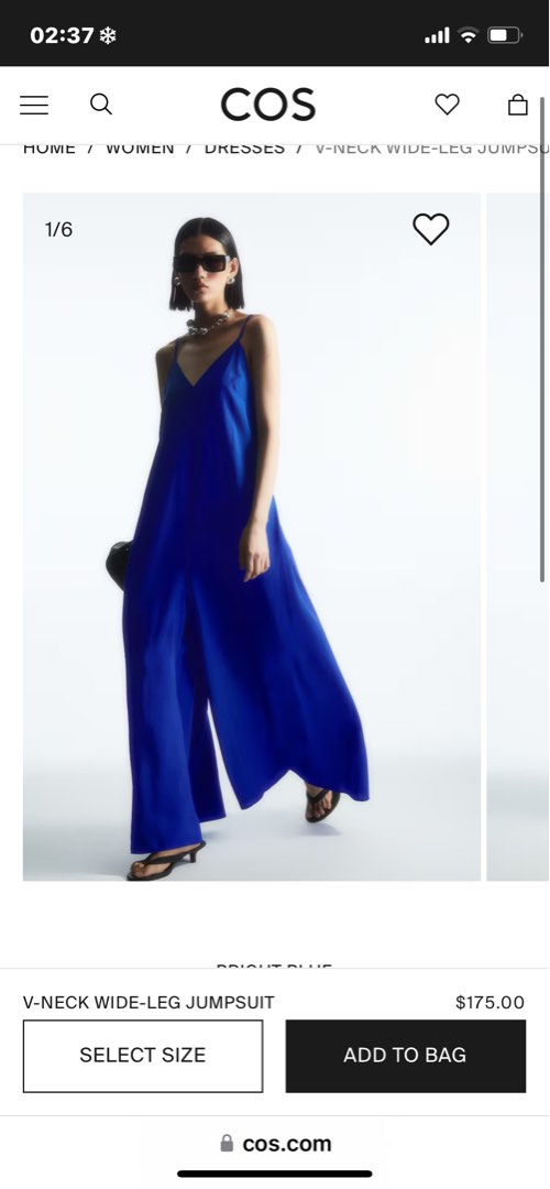 COS V neck Wide Leg Jumpsuit Women s Fashion Dresses Sets Jumpsuits on Carousell