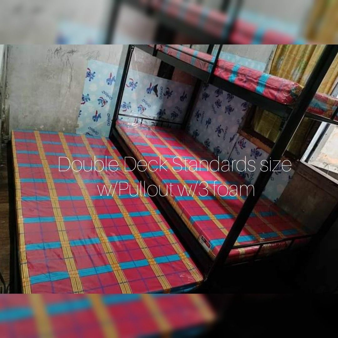 Double Deck With Pullout With Dura Mattress Standard Size / COD (Category: Bed Frames & Mattresses) located in Manila. Submitted by jhengsellav (Listing ID 1286982473, Image 1). Description: cash on delivery, additional delivery fee , dipende sa location!! brand new onhand !! same day delivery messe for interested.