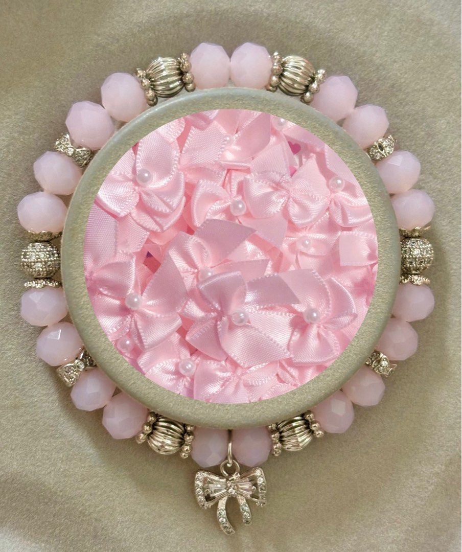 Faceted Pink Opal Customised Crystal Bracelet 14k 18k white gold