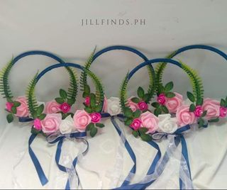 Flower Hoop Bouquet for Wedding decor Artificial Rose Rattan for Flower Girl Bridesmaid