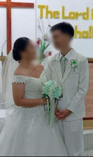 Flower Boutonniere Chest Corsage w/ Pin Rose Ribbon for Wedding Groom Groomsmen Ninong, Ninang or Graduation