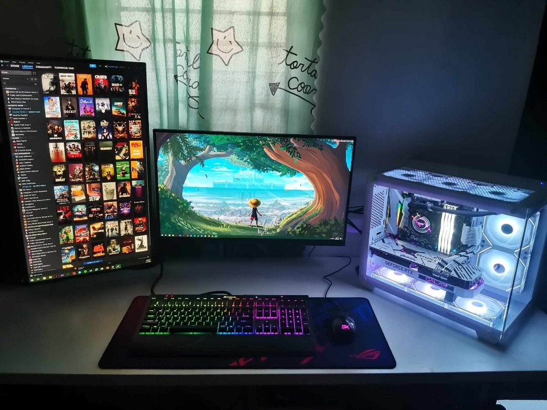 Gaming PC / Gaming Rig / System Unit (Category: Desktops) located in Quezon City. Submitted by rolls1522 (Listing ID 1237849819, Image 3). Description: Gaming Rig (System unit only) For Sale Gaming Rig (System Unit Only) semi white build Specs: ~ Ryzen 5 5600x ~ Asrock Steel Legend B450M (w/box) ~ 32gb Tforce Delta RGB ram 4x8 ~ Zotac RTX 5070 Amp Edition Triplefan (w/box) bnew (hindi un nsa pic update ko nlng pic pag nakunan ko) ~ Darkflash DX24