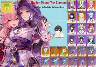Genshin Impact F2P Raiden and Yae Account
