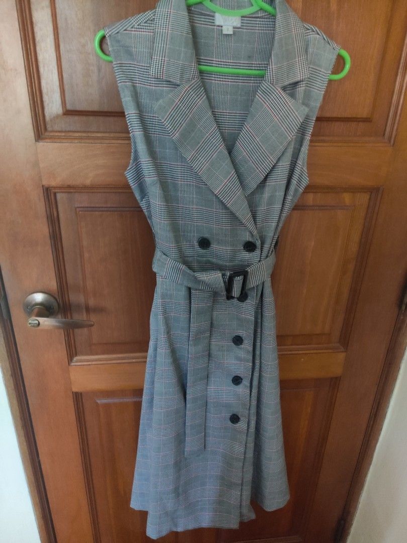 Checkered online work dress