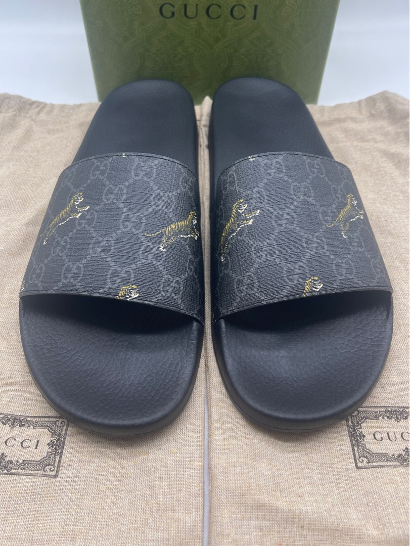 Gucci GG Supreme Tigers Slides Luxury Sneakers Footwear on