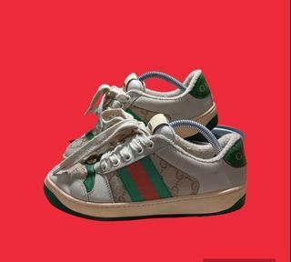 Gucci Screener Off White And Green Women's Sneakers