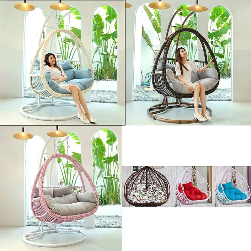 Hanging basket rattan chair Adult hanging chair Indoor home nest hammock balcony swing rocking chair outdoor lazy cradle