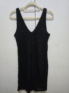 H&M Shiny Sparkly Sequin Black Dress Era's Tour Outfit