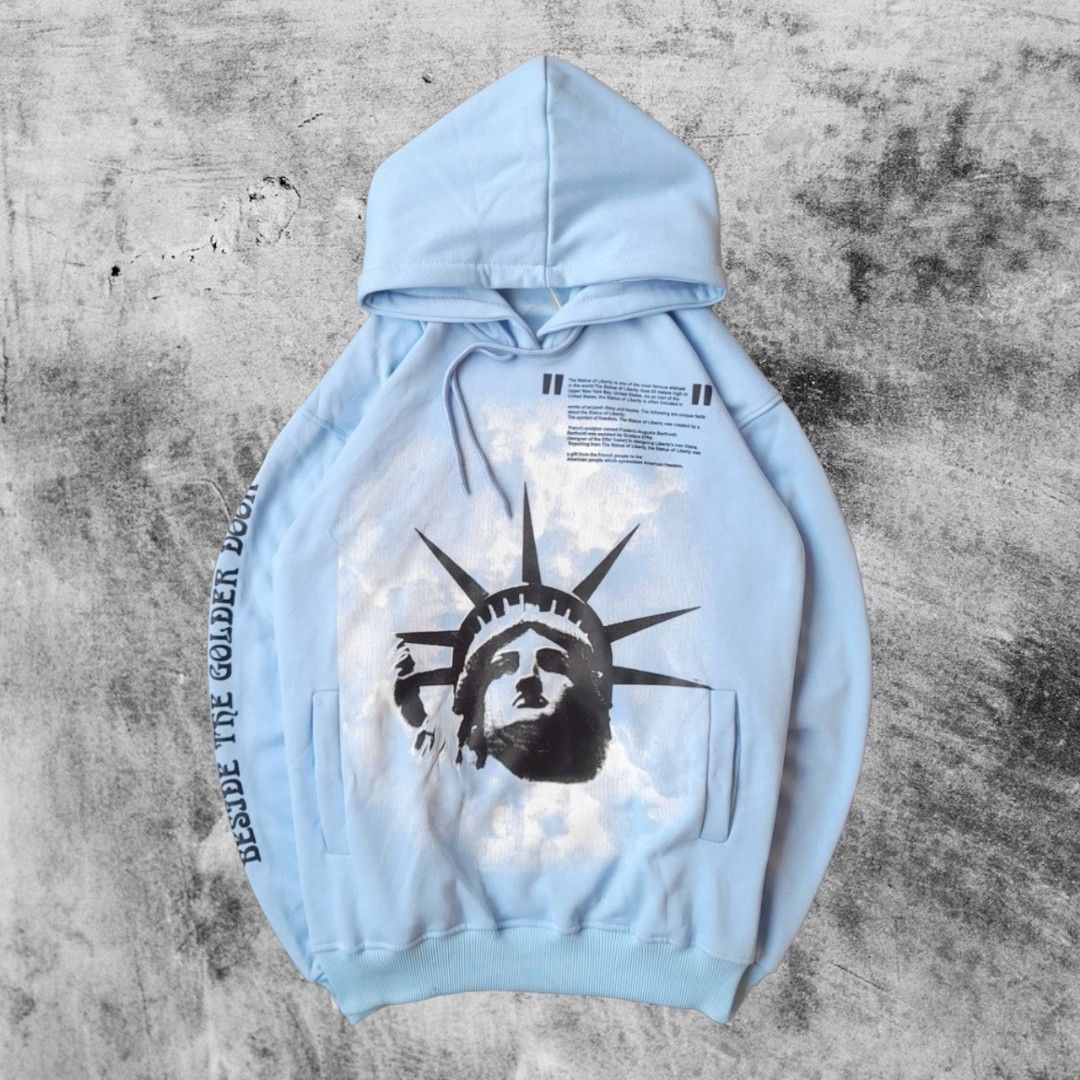 Baby blue off white hoodie store