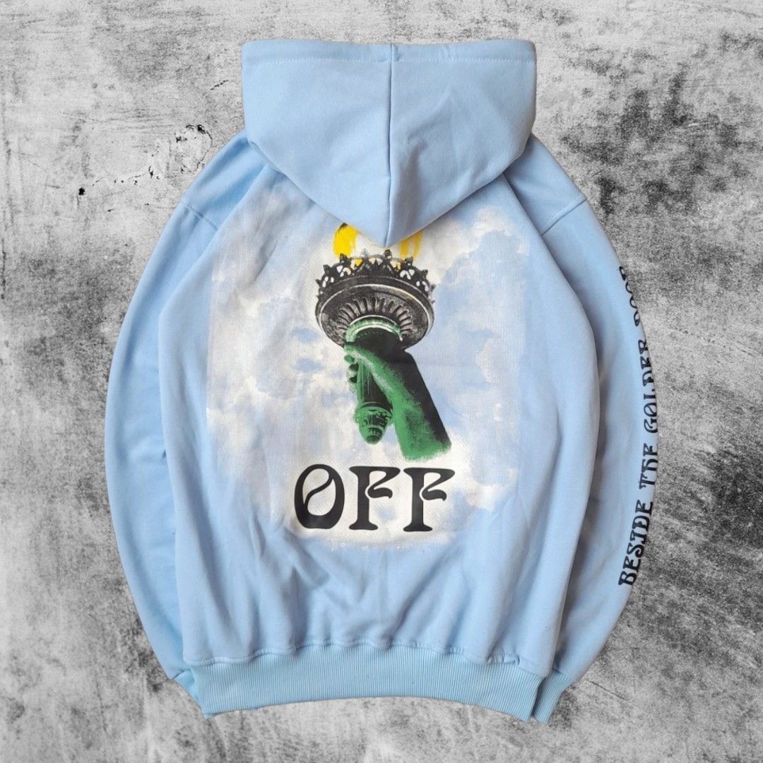 Hoodie Off White Liberty Baby Blue