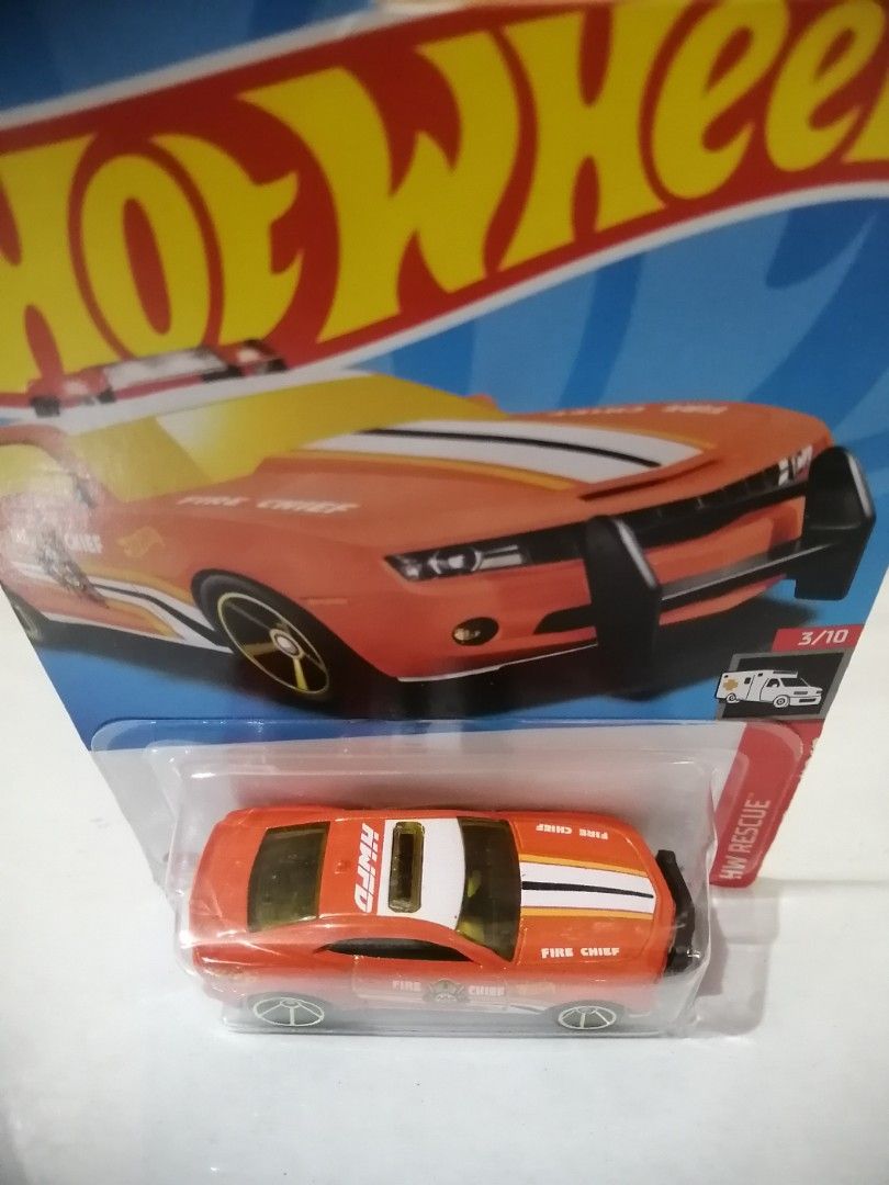 Hot Wheels Chevrolet Chevy 10 CAMARO SS Orange Emergency Fire Chief HW Rescue 64 Diecast Car Matchbox Collection Kereta I.68515732