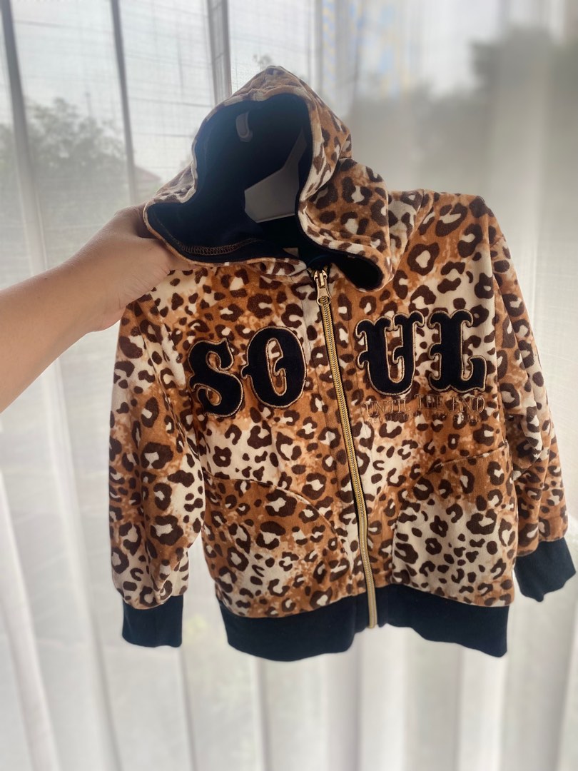Jaket Leopard. Leopard jacket berhoodie bahan adem
