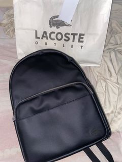 Lacoste Leather Backpack in Black