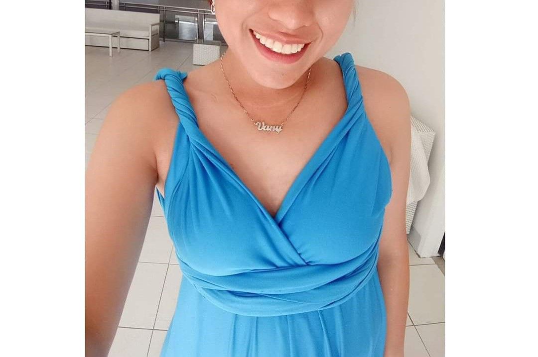 Light blue multiway dress top