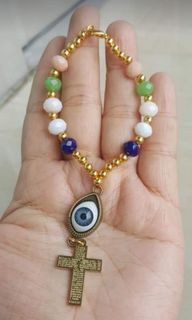 Made in mama Mary house in turkey evil eye protection rosary bracelet