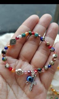 Made in USA beautiful colorful cloissone St Benedict protection rosary bracelet
