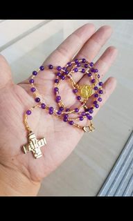 Made in Vatican Rome beautiful amethyst rosary necklace