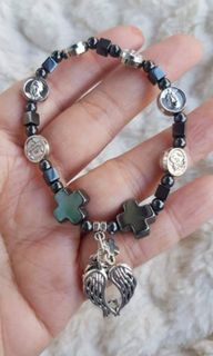 Made in Vatican Rome cube shape hematite healing and protection bracelet