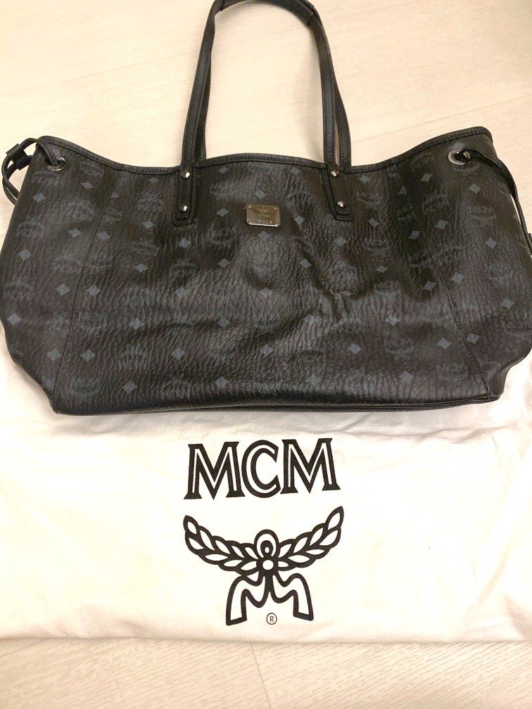 Mcm black reversible tote on sale
