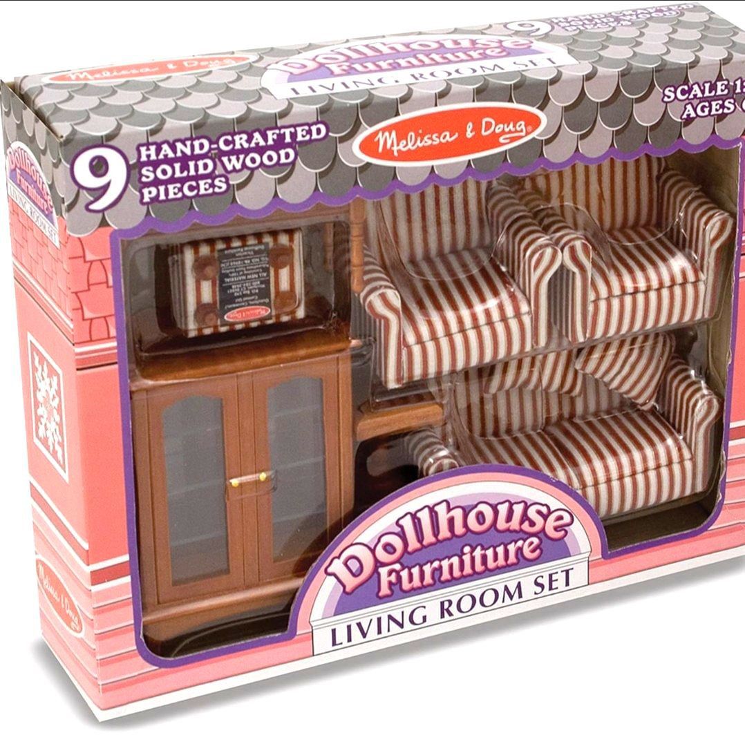 Melissa Doug Classic Victorian Wooden and Upholstered Dollhouse Living Room Furniture 9 pcs Hobbies Toys Toys Games on Carousell